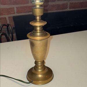 Vintage Brass Lamp with Asian Design